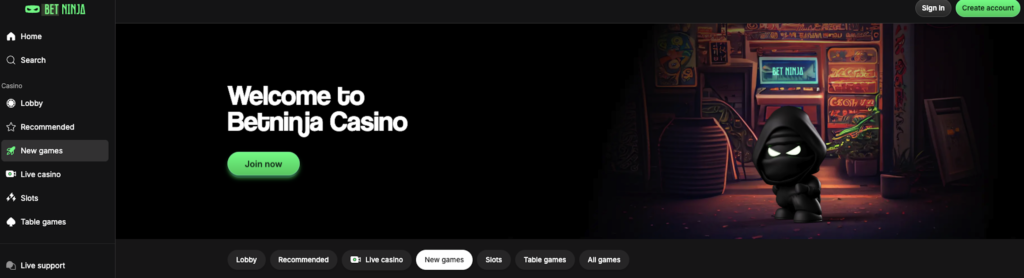 Bet Ninja a European Online Casino